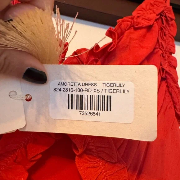 NWT Doen Amoretta Dress in Tigerlily XS - Picture 6 of 6